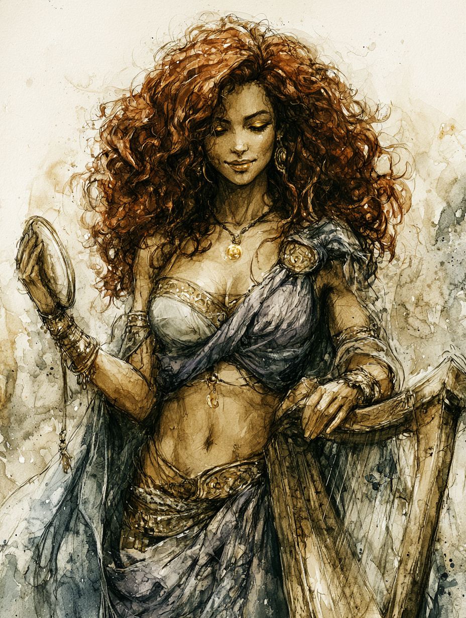 A portrait of Davinea, part of Auldwyn, a Neverwinter Nights EE persistent world