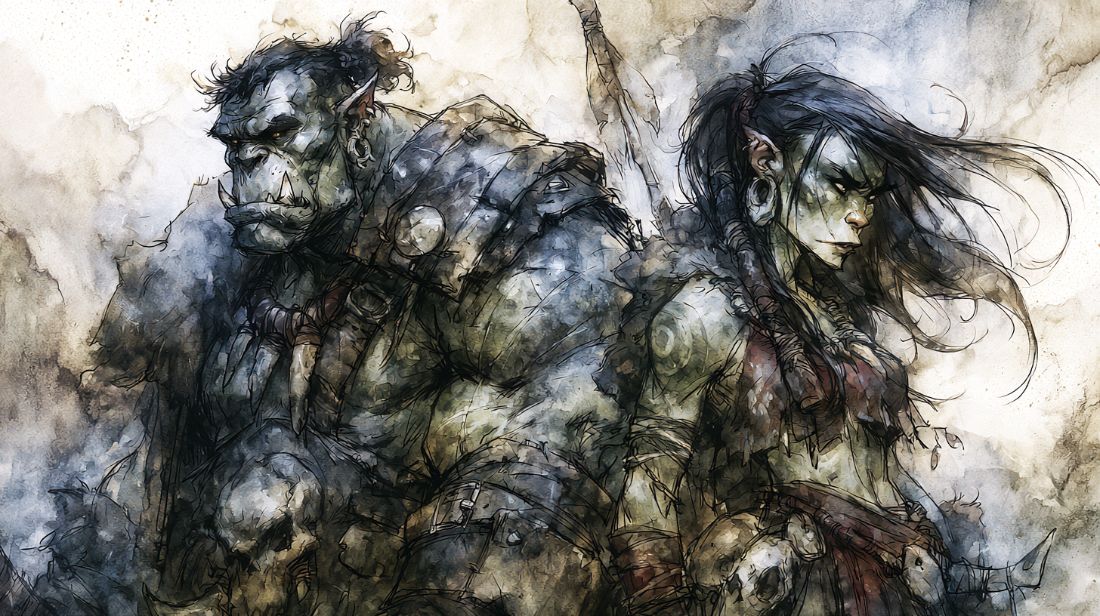 A depiction of the Half-orcs, part of Auldwyn, a Neverwinter Nights EE persistent world